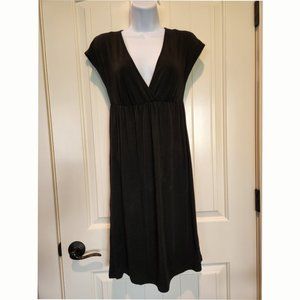 V-Neck Sleeveless Black Dress Jersey Knit